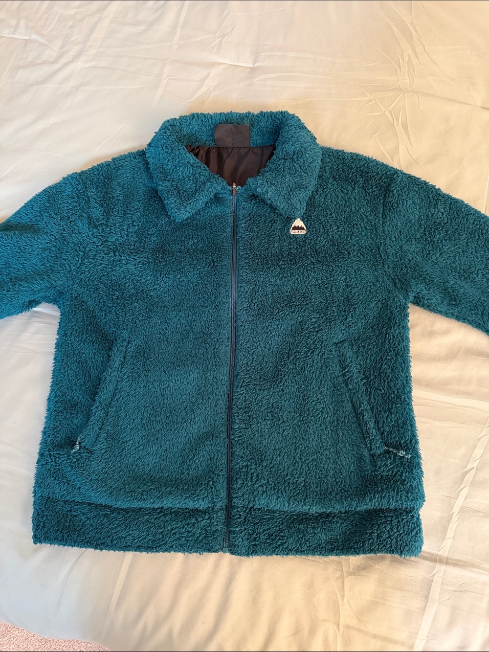 Burton Teal Plush Sherpa Zip Jacket Small